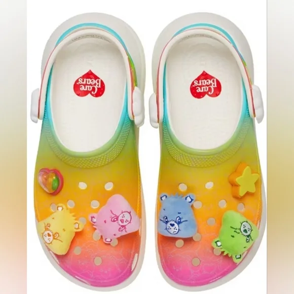 Crocs X Care Bear Crush Colorful Clogs with Fun Charms - Picture 1 of 7